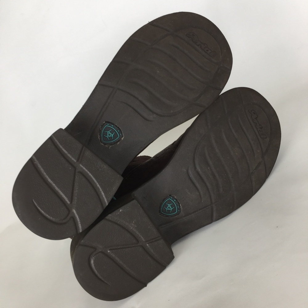 Ariat Fatbaby Heritage Dapper Western Boots Dark Brown Leather Teal Stitching - Picture 8 of 14